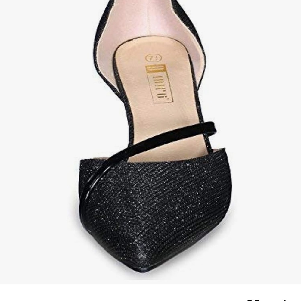 Elegant black glitter pumps